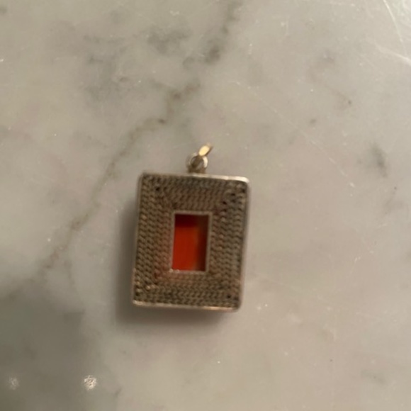 Red Coral Vintage Genuine Silver Pendant - Picture 5 of 11
